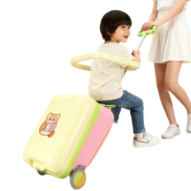 Παιδικό σετ αποσκευών με φρένα στους τροχούς, κατάλληλο ως χειραποσκευή, φερμουάρ, ABS, 3 kg