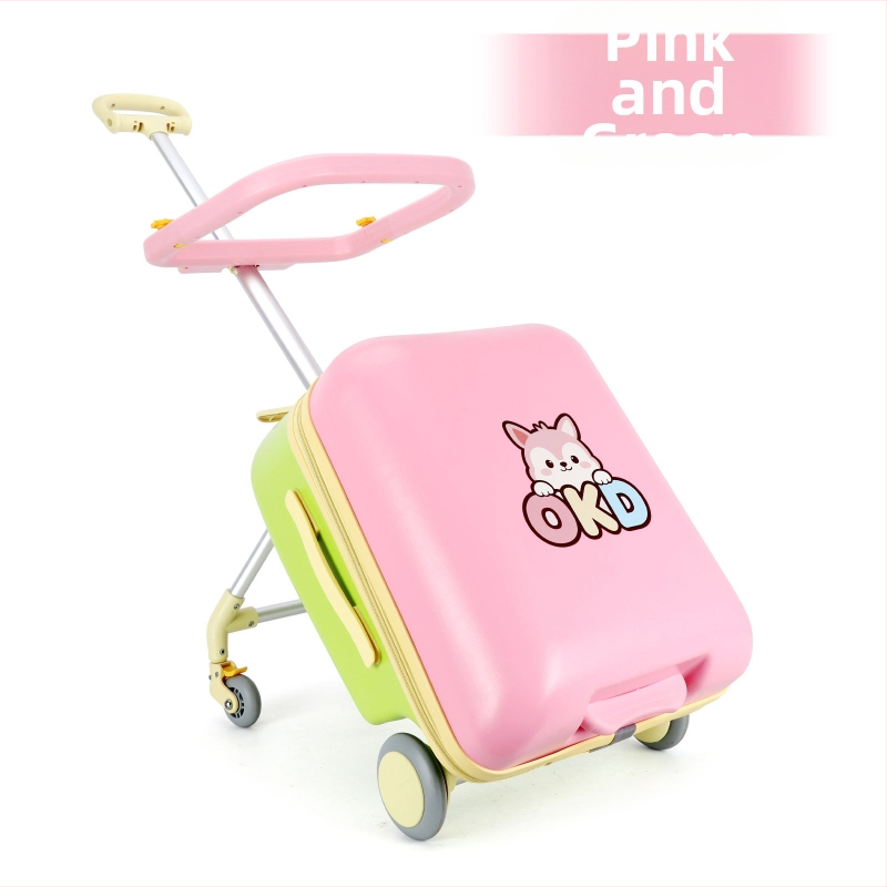 Bērnu ceļojumu koferis ar bremzētiem riteņiem, rāvējslēdzēja atvērums, ABS materiāls, 3 kg, piemērots kā rokas bagāža