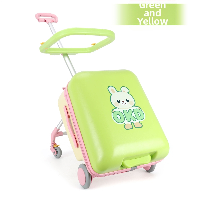 Bērnu ceļojumu koferis ar bremzētiem riteņiem, rāvējslēdzēja atvērums, ABS materiāls, 3 kg, piemērots kā rokas bagāža