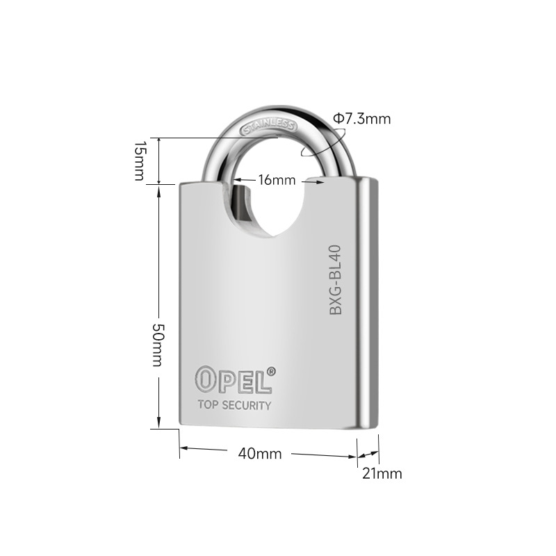 BXG-BL no nerūsējošā tērauda 304 – ūdensizturīga, izturīga pret koroziju, pret uzlaušanu un zāģēšanu, atslēga no misiņa