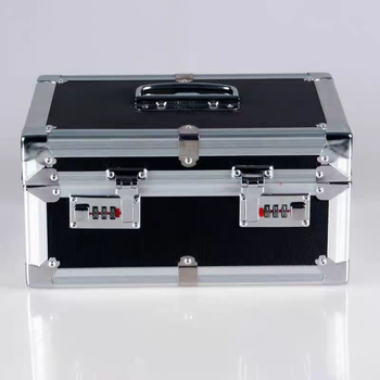 Cutie de depozitare din aliaj de aluminiu, cu încuietori duble și parolă, pentru documente și ștampile (0-5L)