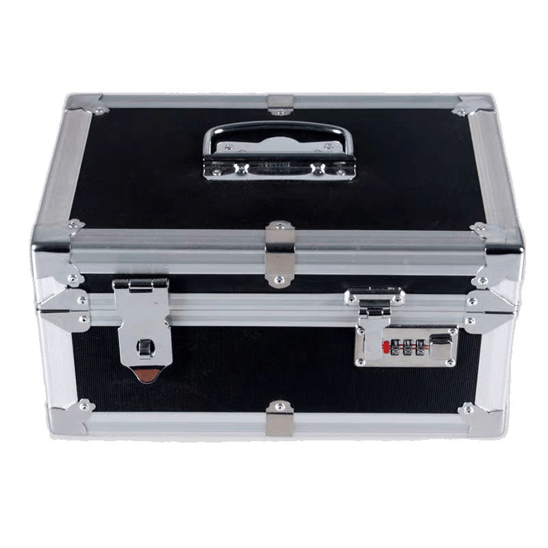 Cutie de depozitare din aliaj de aluminiu, cu încuietori duble și parolă, pentru documente și ștampile (0-5L)