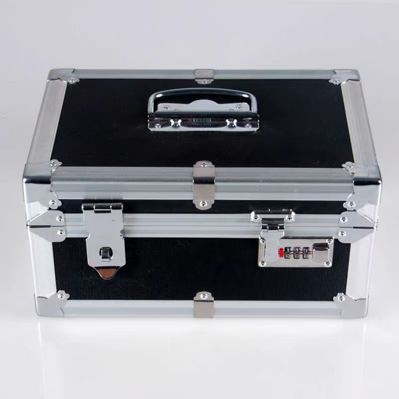 Cutie de depozitare din aliaj de aluminiu, cu încuietori duble și parolă, pentru documente și ștampile (0-5L)