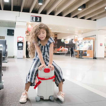 Dječja višenamjenska putna torba s booster funkcijom i prijenosnim krevetom za putovanja — ABS materijal, otvaranje s kopčom (latch), brava, univerzalni kotači, rekreacijska putovanja