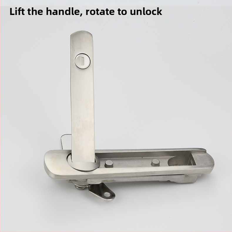 AB402 plakā slēdzene skapim, nerūsējošais tērauds, ar atslēgu, uzstādīšana ar slotu