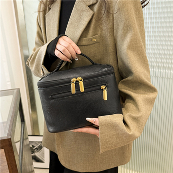 Korea stiili reisi kosmeetikakott, veekindel PU materjal, kaasaskantav suur maht, tõmblukuga avamine ja ühe suuna rattaga