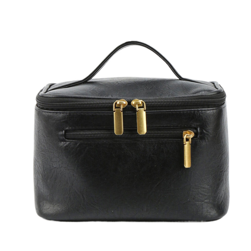 Korea stiili reisi kosmeetikakott, veekindel PU materjal, kaasaskantav suur maht, tõmblukuga avamine ja ühe suuna rattaga