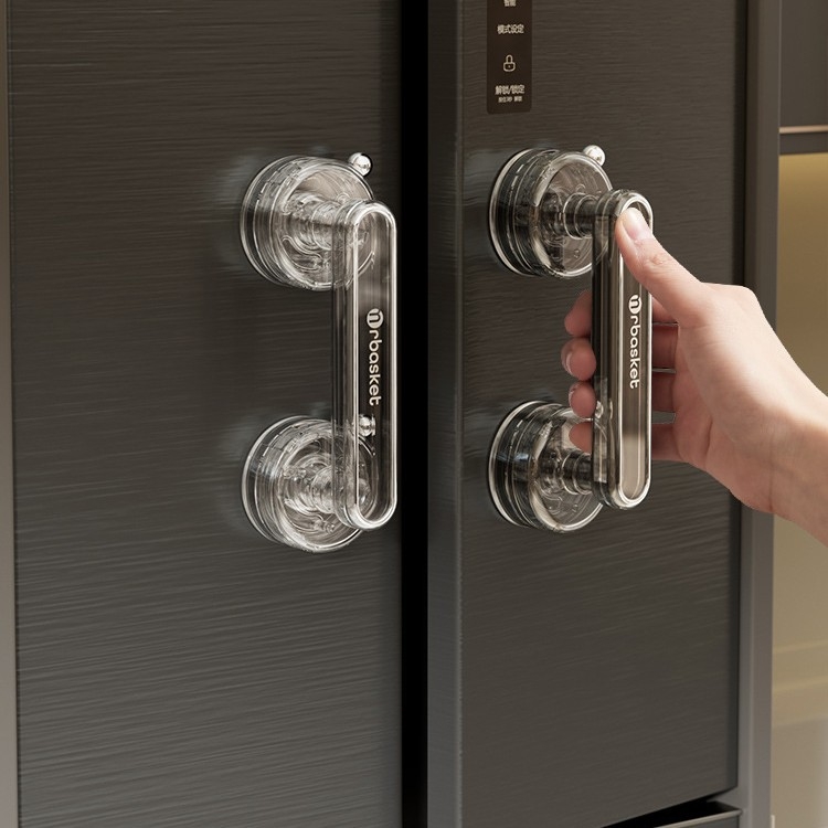 Mâner din plastic cu ventuză pentru ușă de sticlă, fără găuri, pentru baie/dus, uși glisante, frigider, fereastră, dulap — Model 2024062001, Stil 1327355784