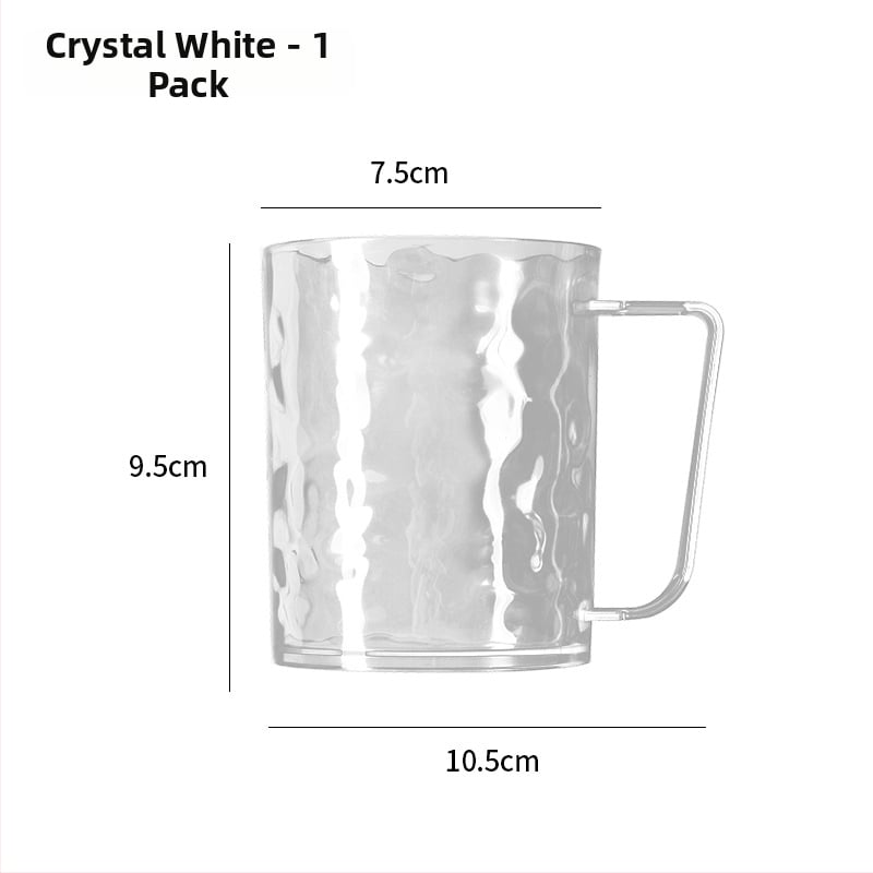 Pahar pentru gură și periuță de dinți cu mâner, model glaciar, acrilic, cilindric