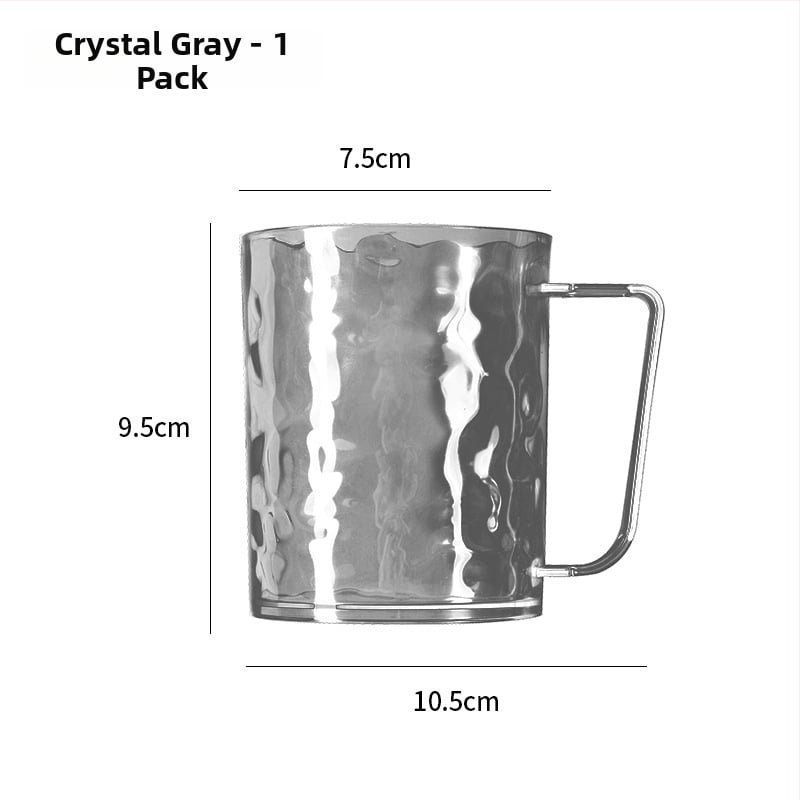 Pahar pentru gură și periuță de dinți cu mâner, model glaciar, acrilic, cilindric