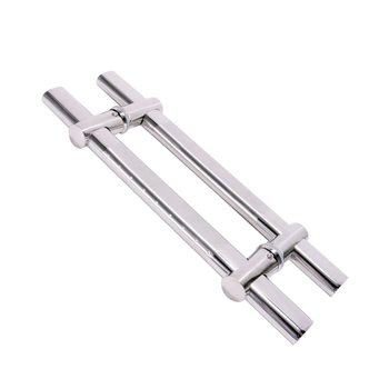 Rozsdamentes acélból készült üvegajtó fogantyú – laposcső, állítható lyukköz, felületi szerelés, modern minimalist stílus