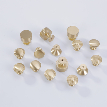 Mâner pentru dulap cu cap de ciupercă din alamă, finisaj periat, stil nordic minimalist, montaj cu o singură gaură, potrivit pentru garderobă, sertare și dulapuri de baie