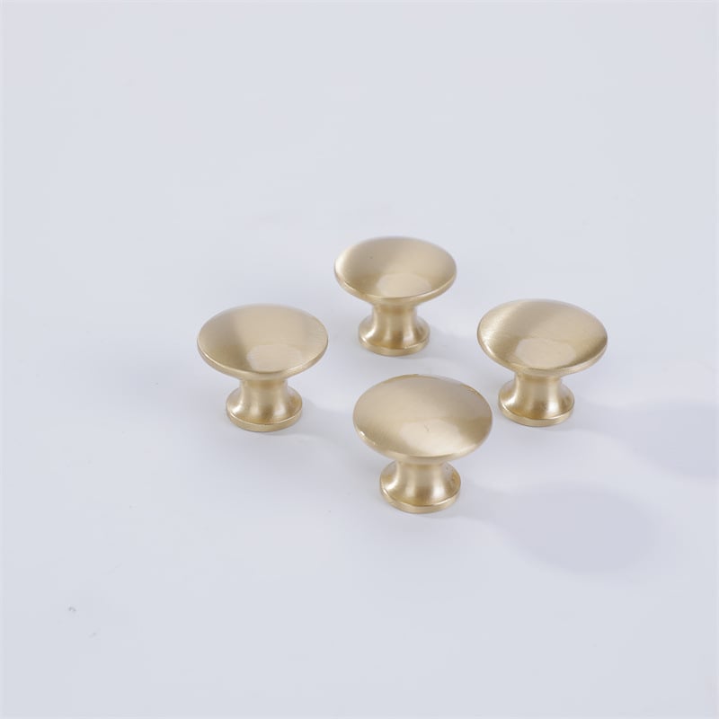 Mâner pentru dulap cu cap de ciupercă din alamă, finisaj periat, stil nordic minimalist, montaj cu o singură gaură, potrivit pentru garderobă, sertare și dulapuri de baie