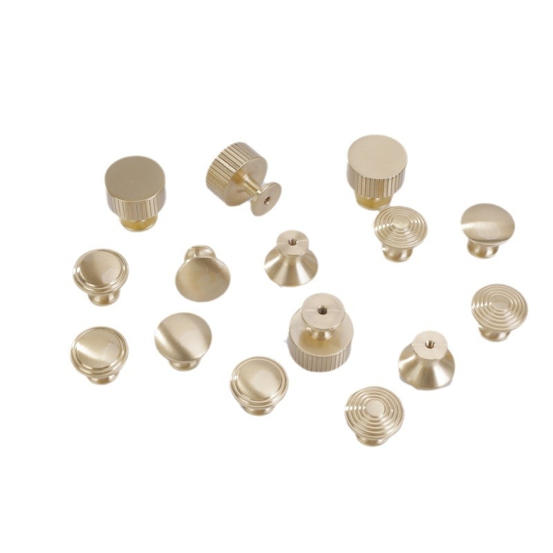 Mâner pentru dulap cu cap de ciupercă din alamă, finisaj periat, stil nordic minimalist, montaj cu o singură gaură, potrivit pentru garderobă, sertare și dulapuri de baie