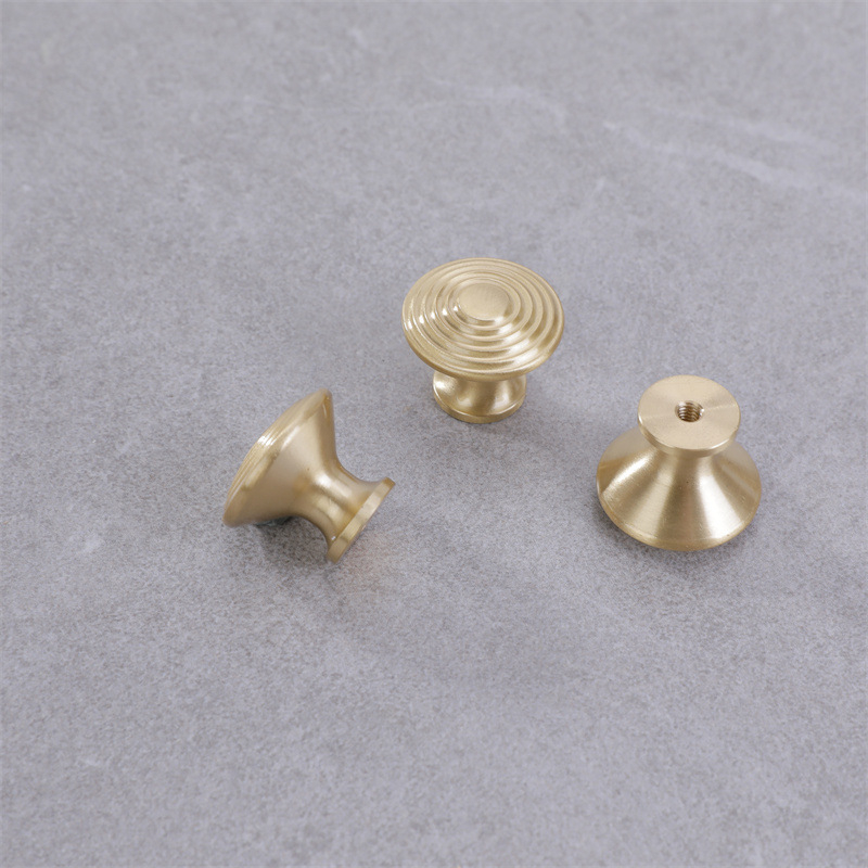 Mâner pentru dulap cu cap de ciupercă din alamă, finisaj periat, stil nordic minimalist, montaj cu o singură gaură, potrivit pentru garderobă, sertare și dulapuri de baie