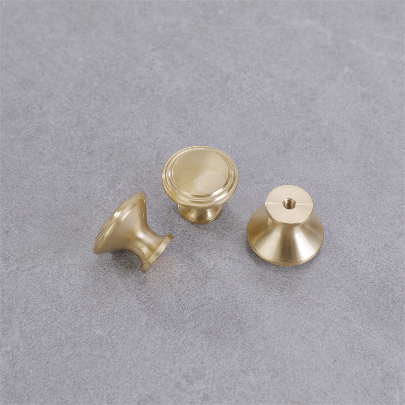 Mâner pentru dulap cu cap de ciupercă din alamă, finisaj periat, stil nordic minimalist, montaj cu o singură gaură, potrivit pentru garderobă, sertare și dulapuri de baie