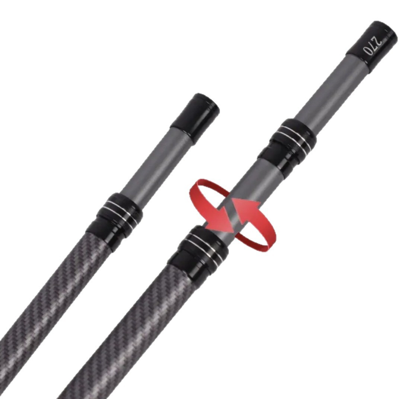 Szénszálas halászhálóbot teleszkópos kivitelben, habos fogantyúval, 4 részes