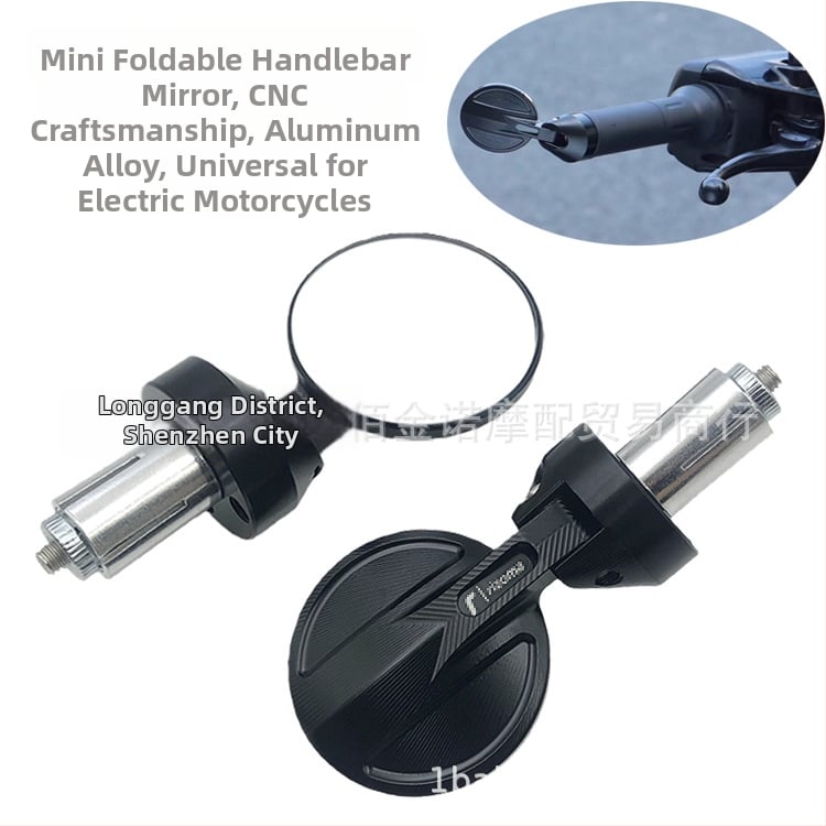 Motorratta tagaklaasi peegel, CNC alumiiniumist korpus, ümmargune konvekspeegel, mudel BJN-076, 17 mm juhtrauda sisemine auk, universaalne kõigile mootorratastele