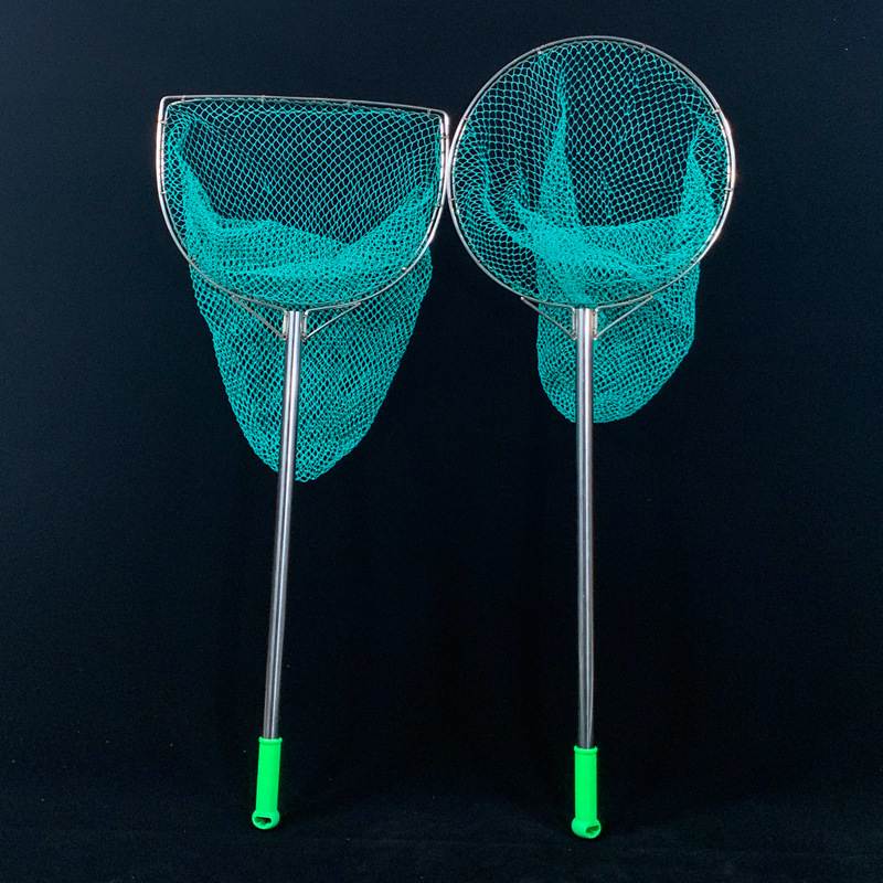 Τσάντα ψαρέματος από ανοξείδωτο ατσάλι με διπλούς εσωτερικούς δακτυλίους, δίχτυ με 9 κλώνους και μικρά μάτια, μακριά αντιολισθητική λαβή