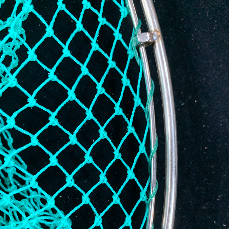 Τσάντα ψαρέματος από ανοξείδωτο ατσάλι με διπλούς εσωτερικούς δακτυλίους, δίχτυ με 9 κλώνους και μικρά μάτια, μακριά αντιολισθητική λαβή