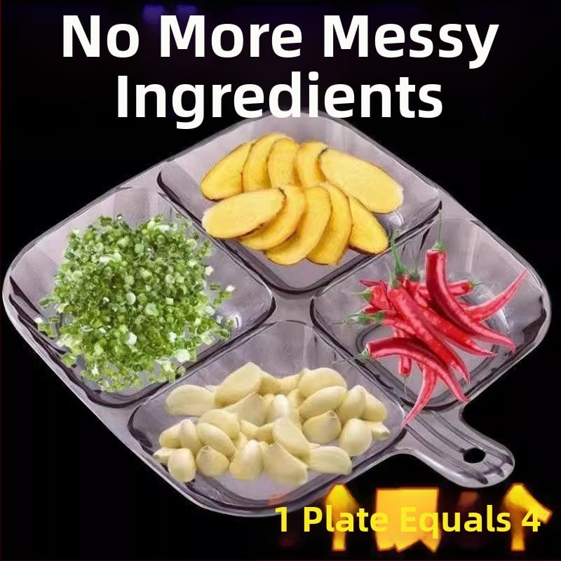 Defu чиния за приготвяне на храна – PP, хранително качество, с дръжка, разделена чиния