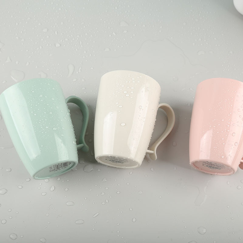 Pahar pentru gargară și pahar pentru periuța de dinți cu mâner, stil japonez, PP, formă rotundă, strat unic, imprimare cu logo, ambalaj OPP