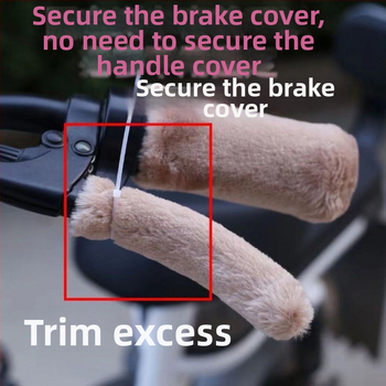 Плюшено универсално покривало за кормило за електрически велосипеди – антиподхлъзващо, зимно удебелено, нормална дебелина