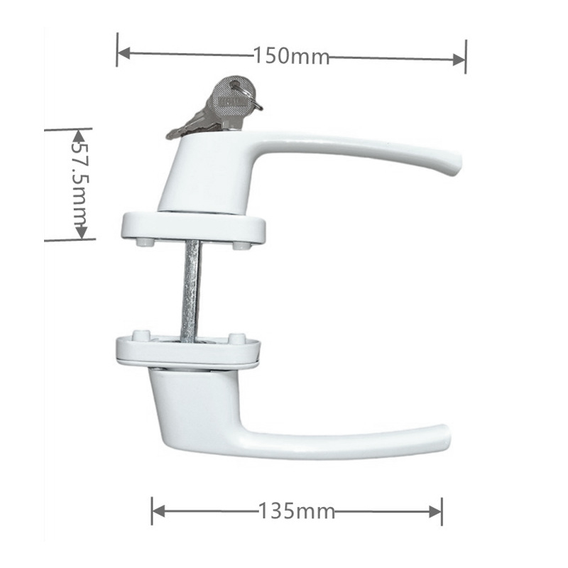 Kvaka za vrata s ključem za dvostruka vrata i prozore, aluminijska legura, JB-S01-104, marka Juba, moderni minimalistički stil