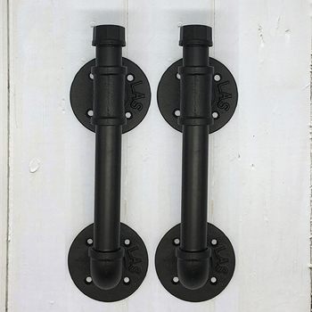 Mâner de ușă pentru dulap, stil industrial retro, din fier cu finisaj vopsit, model 2020483, destinat ușilor tip barn