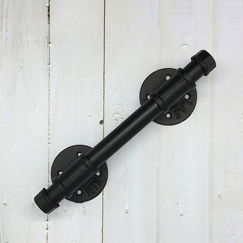 Mâner de ușă pentru dulap, stil industrial retro, din fier cu finisaj vopsit, model 2020483, destinat ușilor tip barn