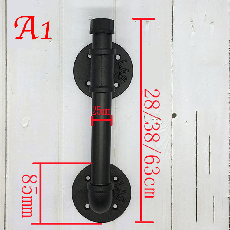 Mâner de ușă pentru dulap, stil industrial retro, din fier cu finisaj vopsit, model 2020483, destinat ușilor tip barn
