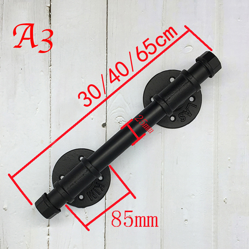 Mâner de ușă pentru dulap, stil industrial retro, din fier cu finisaj vopsit, model 2020483, destinat ușilor tip barn