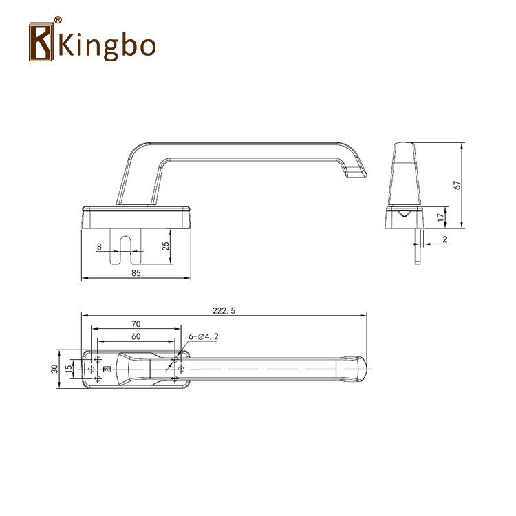 Ručka za prozor od aluminijske legure – BH-017AC, materijal: aluminijska legura, završna obrada: sprej, stil: moderan kineski stil, marka: kingbo