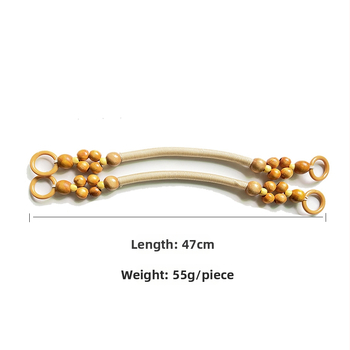 Puidust helmidega käepide kotile – käsitöö, uus rahvuslik stiil, ühevärviline muster, veekindel, ülilihtne, pagasi lisatarvik