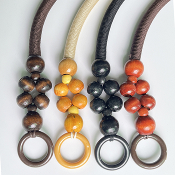 Fából készült gyöngyökből készült táskadísz – kézzel készített, új nemzeti trend, egységes minta, vízálló, ultra könnyű, poggyász kiegészítő