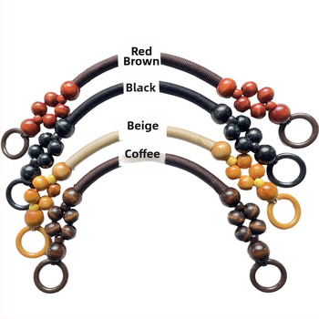 Puidust helmidega käepide kotile – käsitöö, uus rahvuslik stiil, ühevärviline muster, veekindel, ülilihtne, pagasi lisatarvik