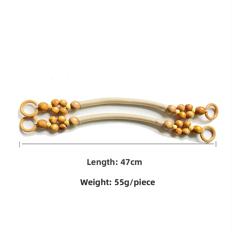 Puidust helmidega käepide kotile – käsitöö, uus rahvuslik stiil, ühevärviline muster, veekindel, ülilihtne, pagasi lisatarvik