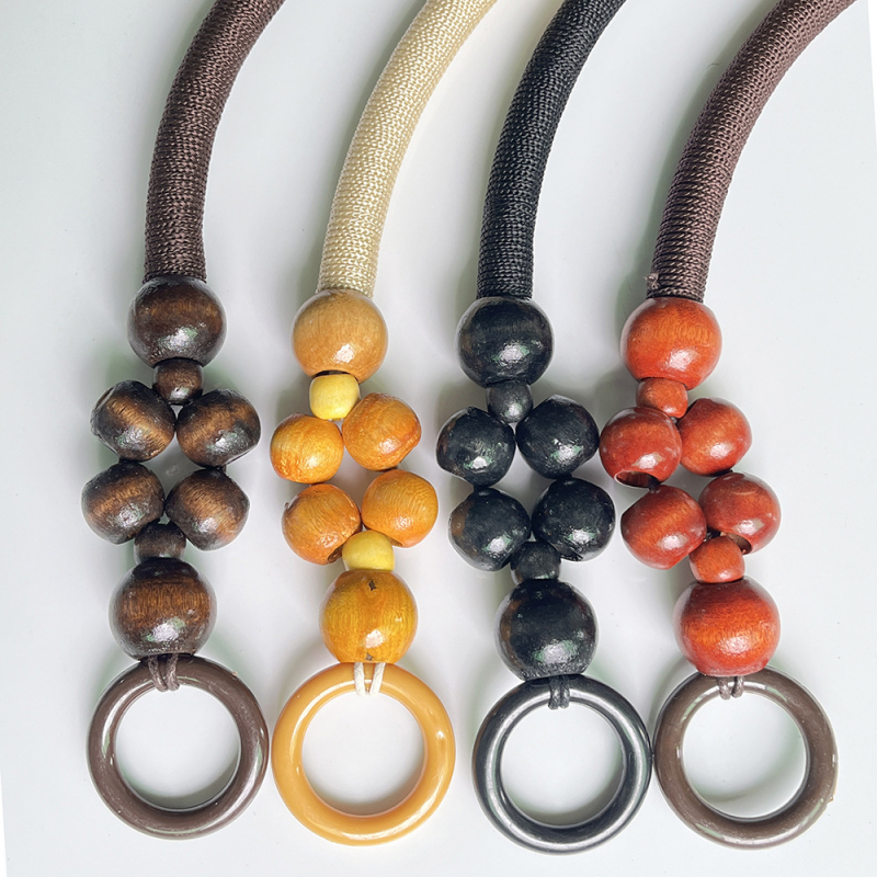 Fából készült gyöngyökből készült táskadísz – kézzel készített, új nemzeti trend, egységes minta, vízálló, ultra könnyű, poggyász kiegészítő