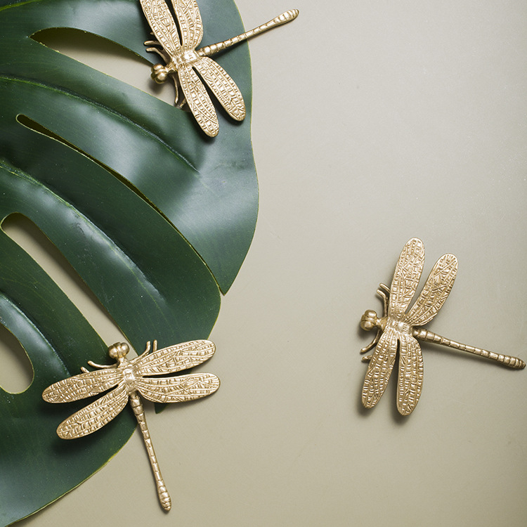 Držač ormara od mesinga s oblikom dragonfly/butterfly, moderni minimalistički stil, završna obrada dewaxing sealing glaze