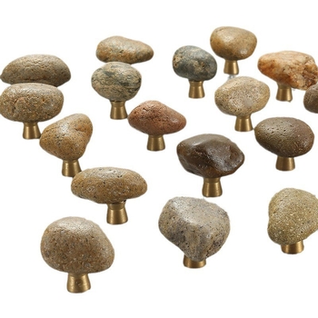 Mâner de piatră pentru mobilier — alamă cu piatră, model K085, stil lux ușor, placare electrochimică și lustruire