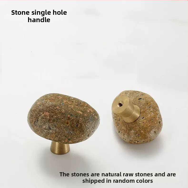 Mâner de piatră pentru mobilier — alamă cu piatră, model K085, stil lux ușor, placare electrochimică și lustruire