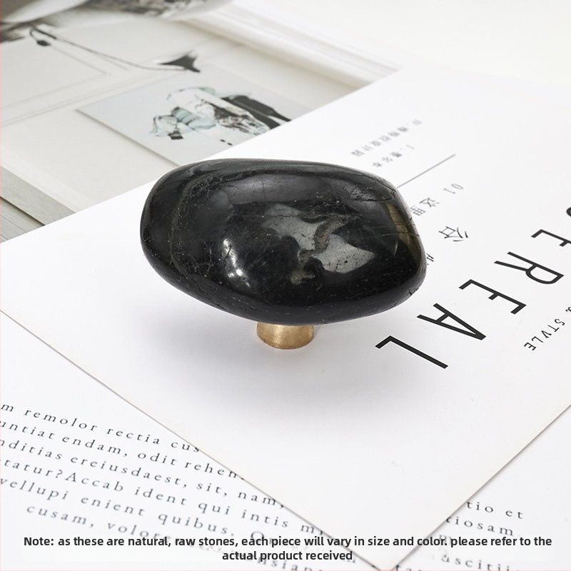 Mâner de piatră pentru mobilier — alamă cu piatră, model K085, stil lux ușor, placare electrochimică și lustruire