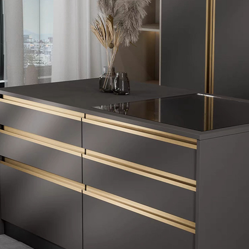 Skrivena ugradbena aluminijska ručka za ladice i ormariće, aluminijska legura anodizirana, brizganje pod pritiskom, moderni minimalistički stil
