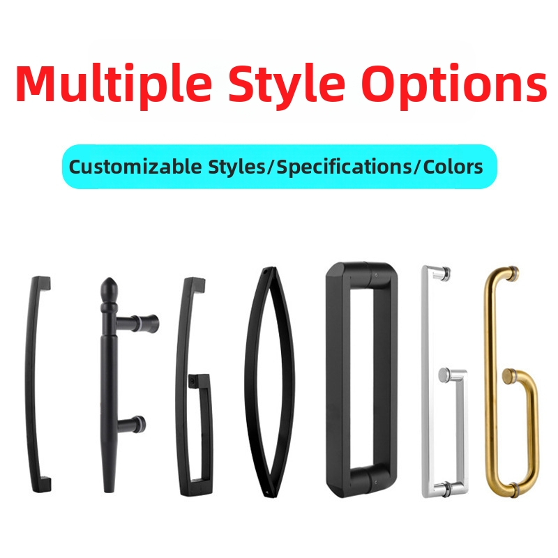 Mâner pentru ușă de sticlă, pentru duș și baie – oțel inox 304, model D20, finisaj electroplacat, stil modern minimalist