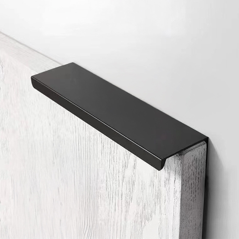 Ugrađena ručka za vrata ormarića - aluminijska legura, pravokutni oblik, površinski montiranje, sprej završna obrada, moderni minimalistički stil