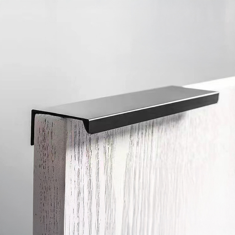 Ugrađena ručka za vrata ormarića - aluminijska legura, pravokutni oblik, površinski montiranje, sprej završna obrada, moderni minimalistički stil