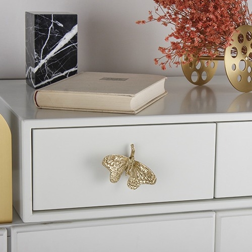Mâner din alamă în formă de fluture pentru sertare și uși de dulap