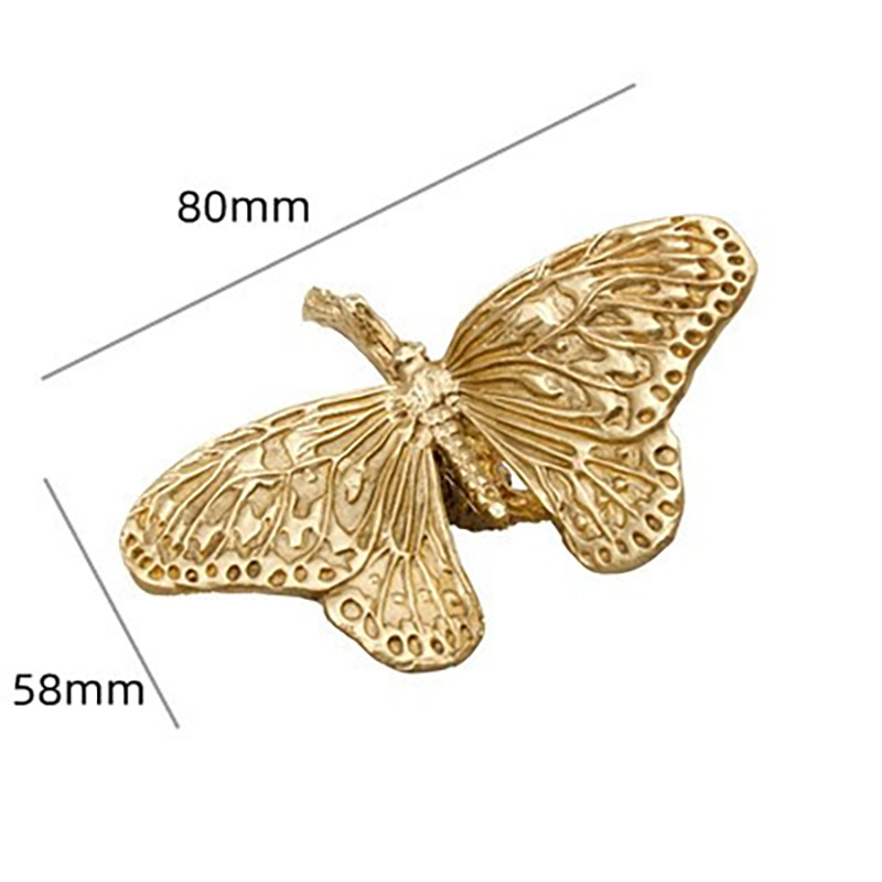 Mâner din alamă în formă de fluture pentru sertare și uși de dulap