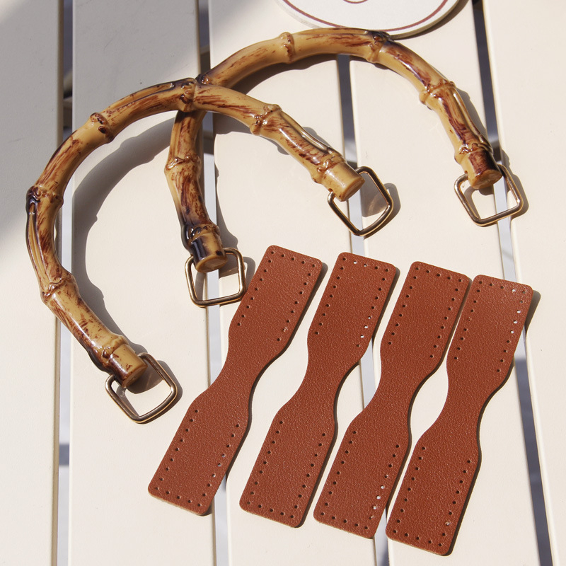 Mâner din rășină pentru geantă DIY tip găleată, accesoriu cu patch cusut manual (Primăvara 2024)