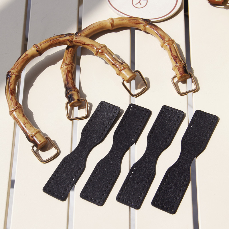 Mâner din rășină pentru geantă DIY tip găleată, accesoriu cu patch cusut manual (Primăvara 2024)